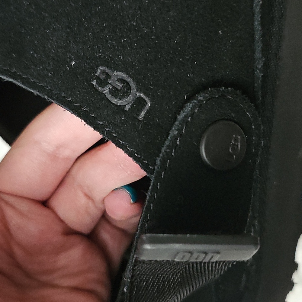 UGG Black Suede Slip-On Shoes - Picture 4 of 5